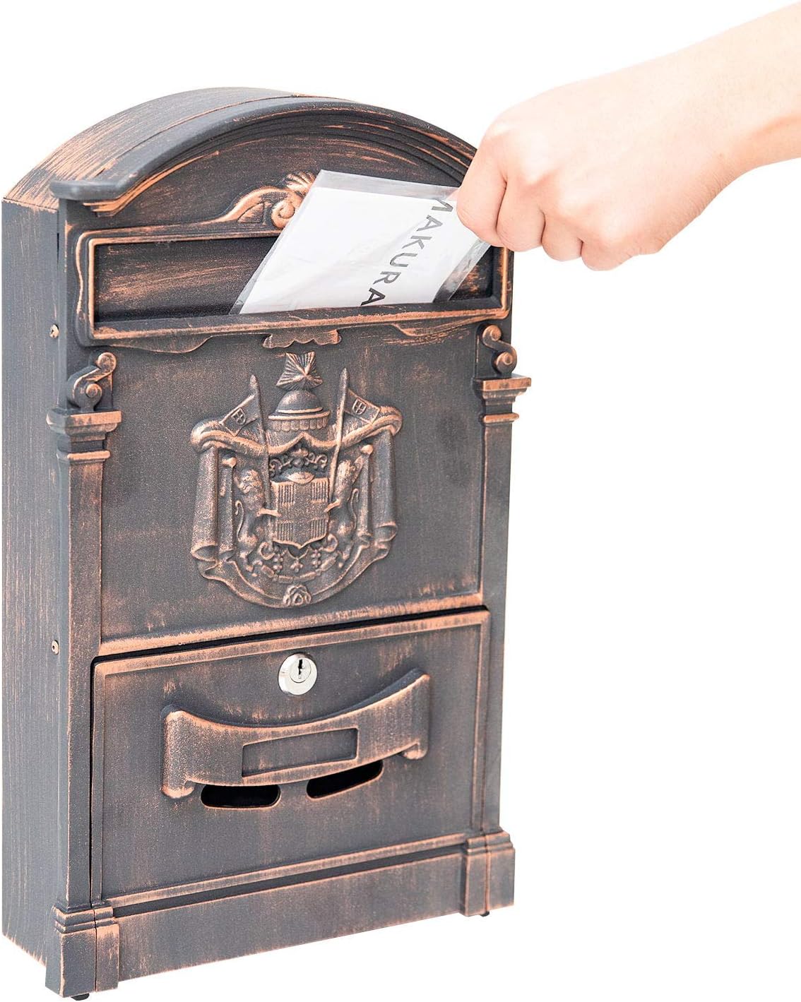 Barcelona Locking Cast Aluminum Mailbox, Red Bronze, ME01R