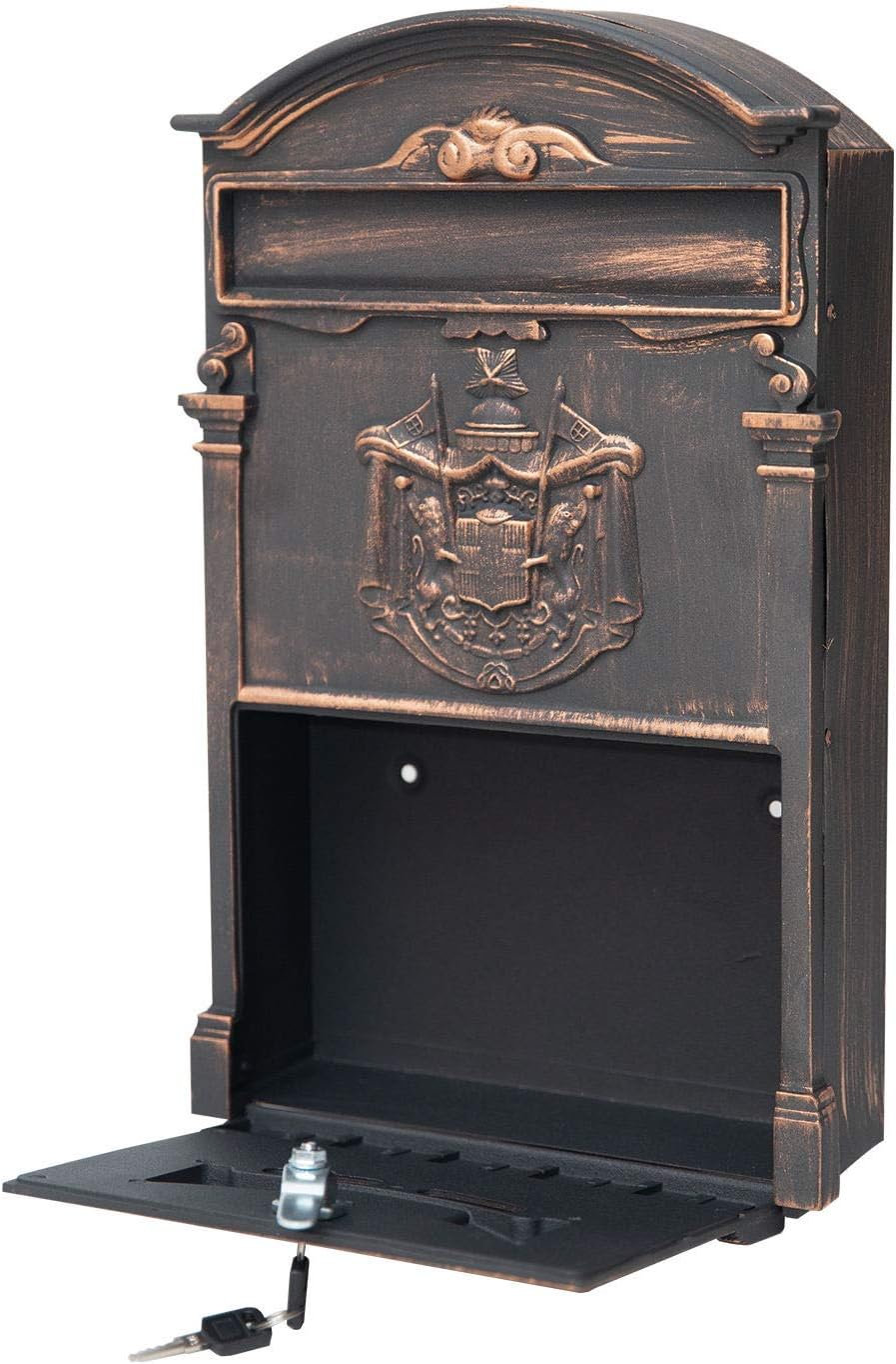Barcelona Locking Cast Aluminum Mailbox, Red Bronze, ME01R