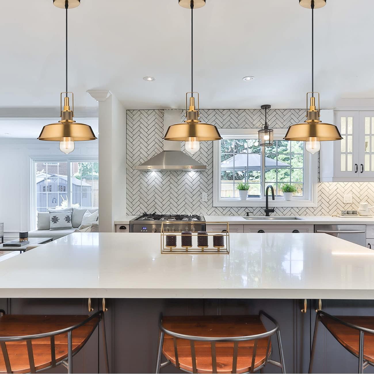Bixio Modern Pendant Light, Restoration Gold, GH29