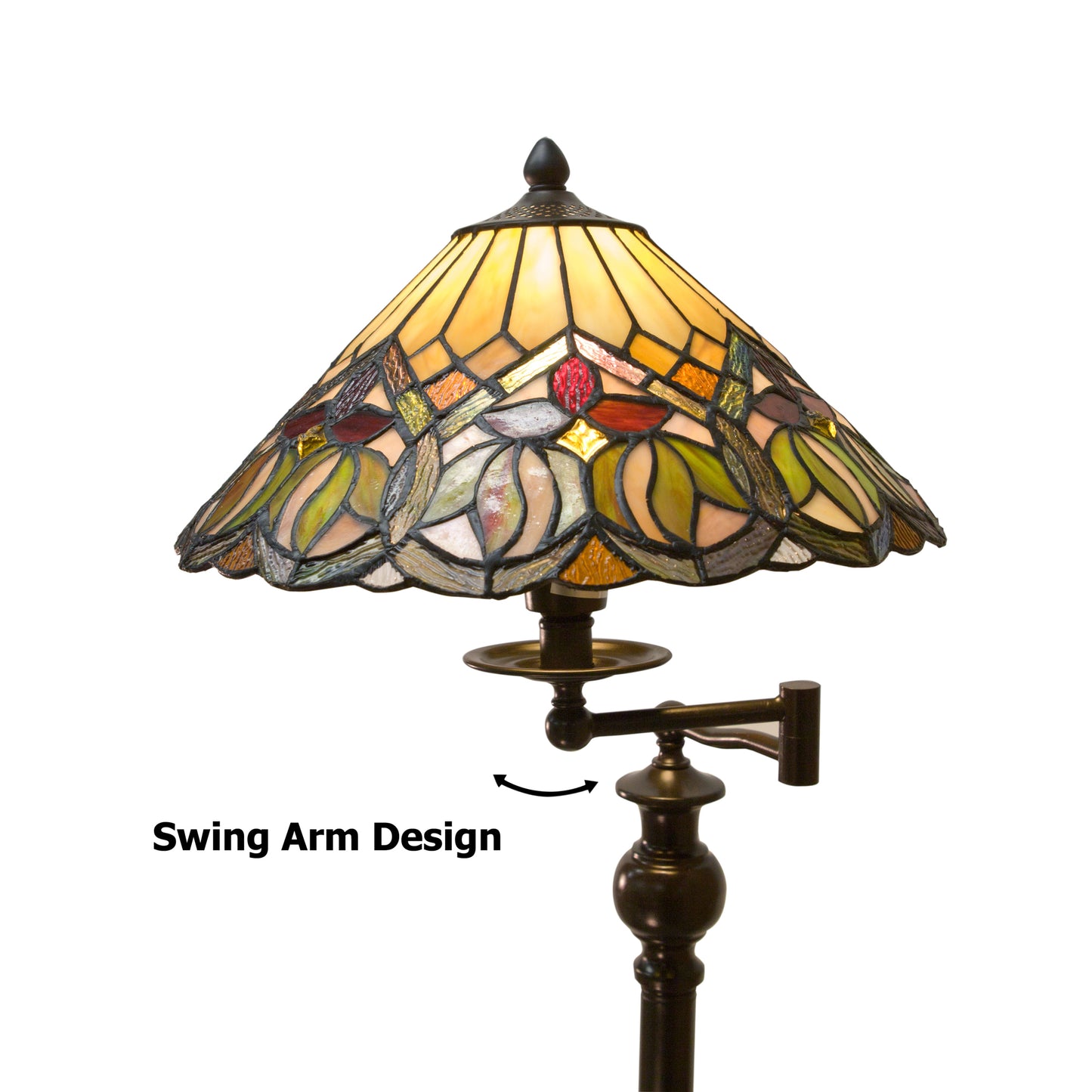 Venice Tiffany Style Floor Lamp with Swing Arm, F1423
