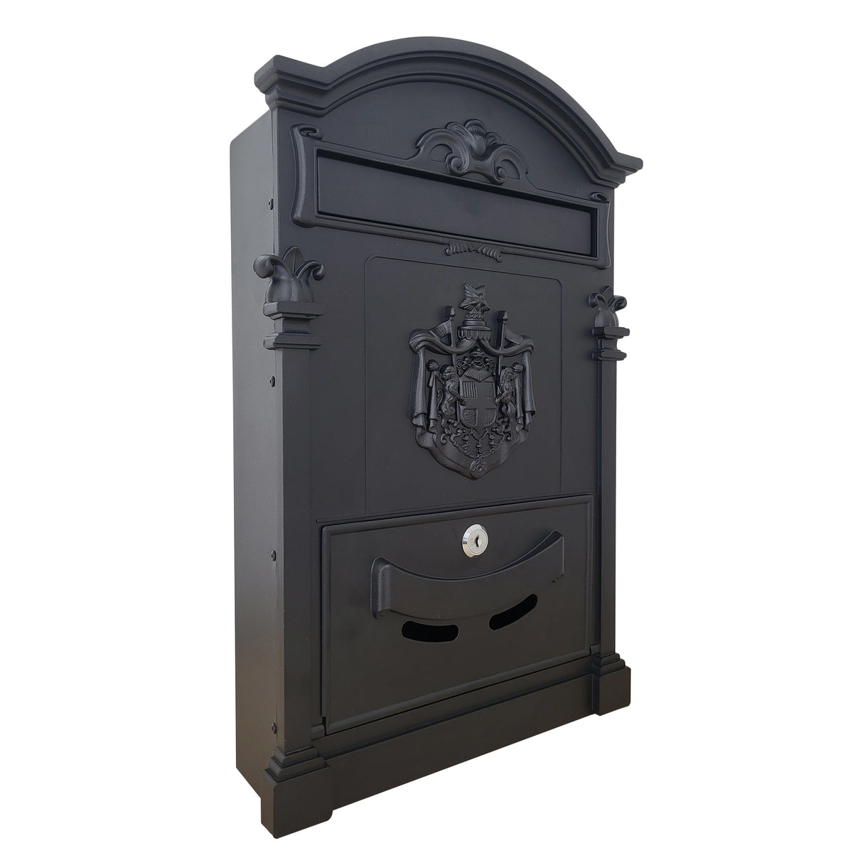 Barcelona Locking Cast Aluminum Mailbox, Matte Black, AB01L
