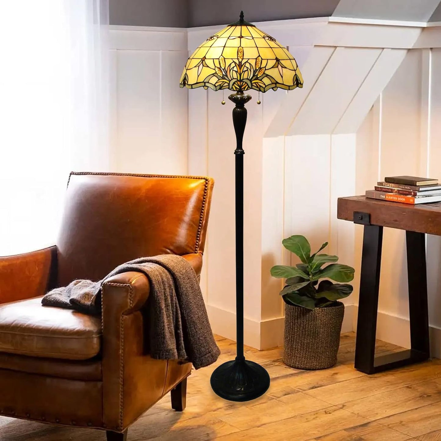 Marigold Tiffany Style Stained Glass Standing Floor Lamp, F1825