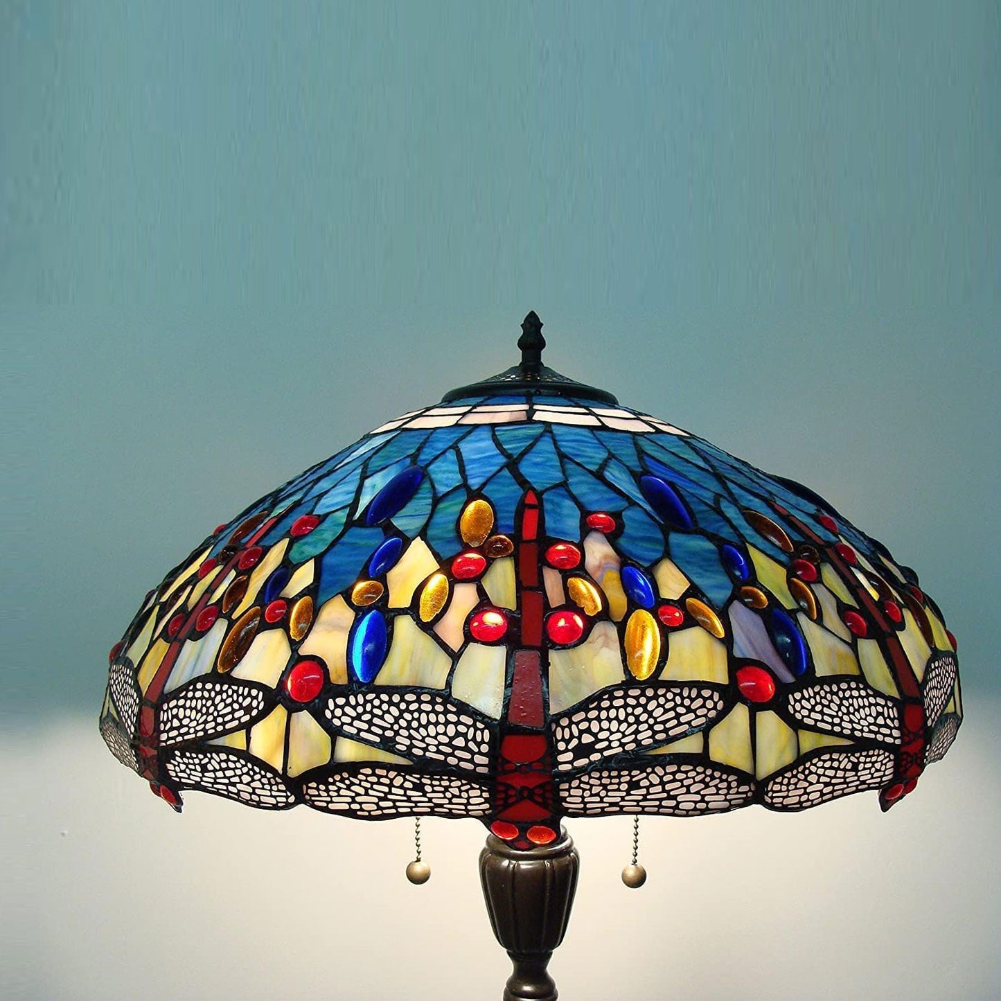 Stained Glass Tiffany Dragonfly Floor Lamp - F1894