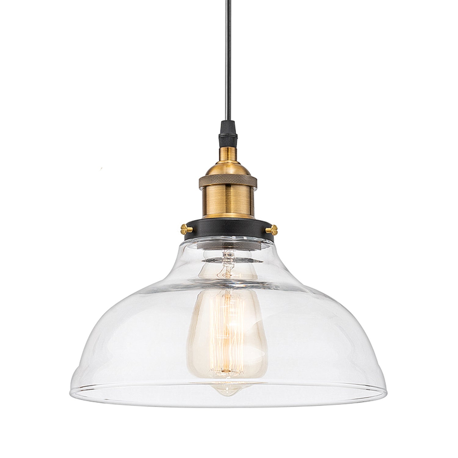 Marseille Modern Glass Pendant Hanging Light Fixture, Black, GH02 ...