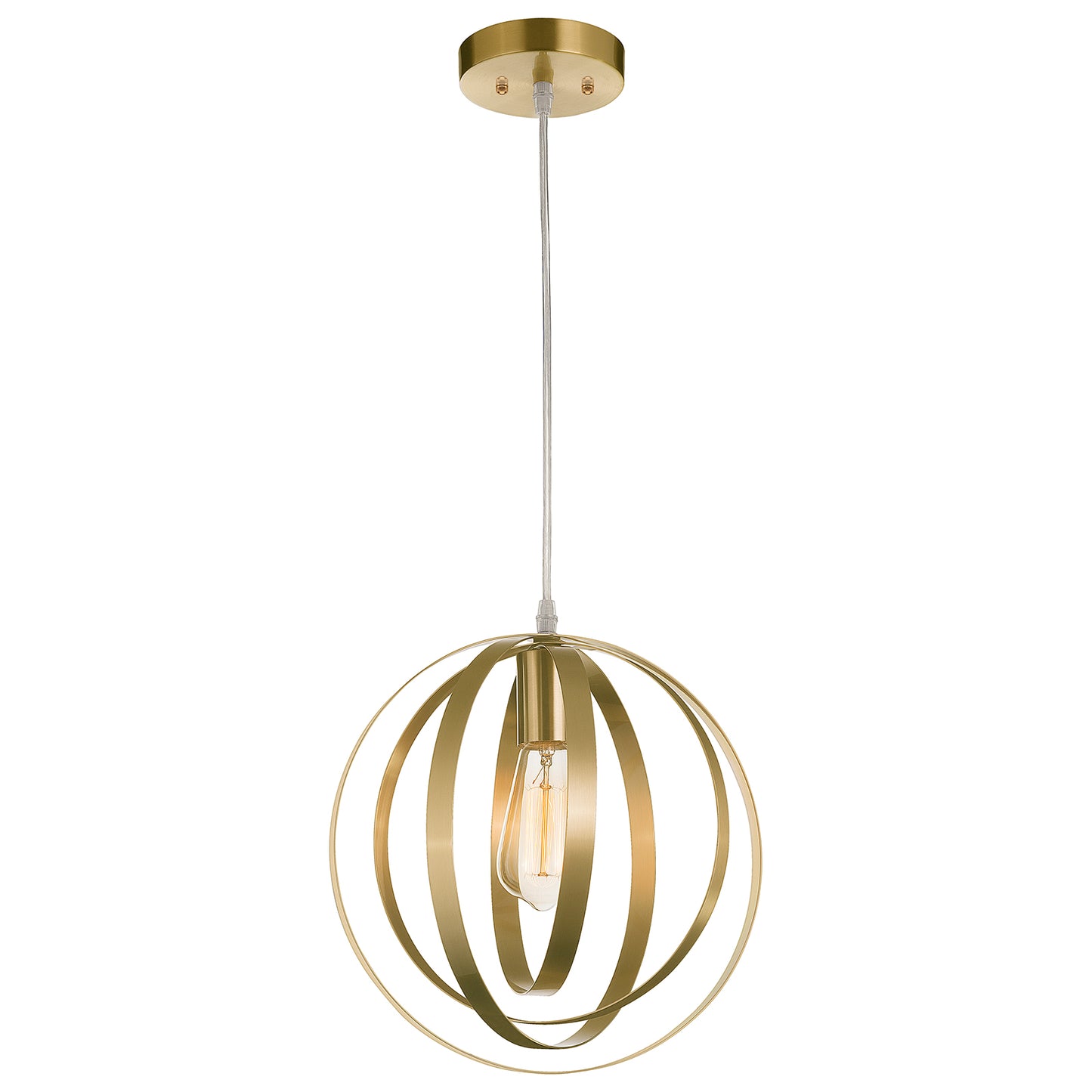 Anton Industrial Pendant Hanging Light Globe, Black/Gold, GH33B/GH33G