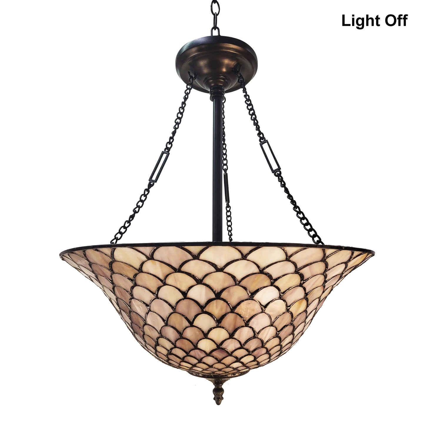 Tiffany Stained Glass Hanging Lamp in Vintage Bronze - H2016
