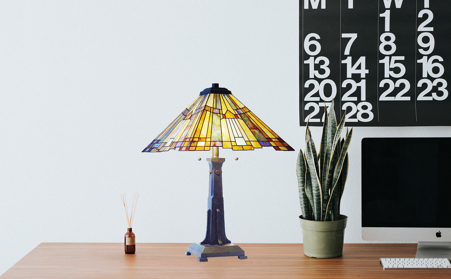 Palma Mission Style Tiffany Table Lamp, JM1628