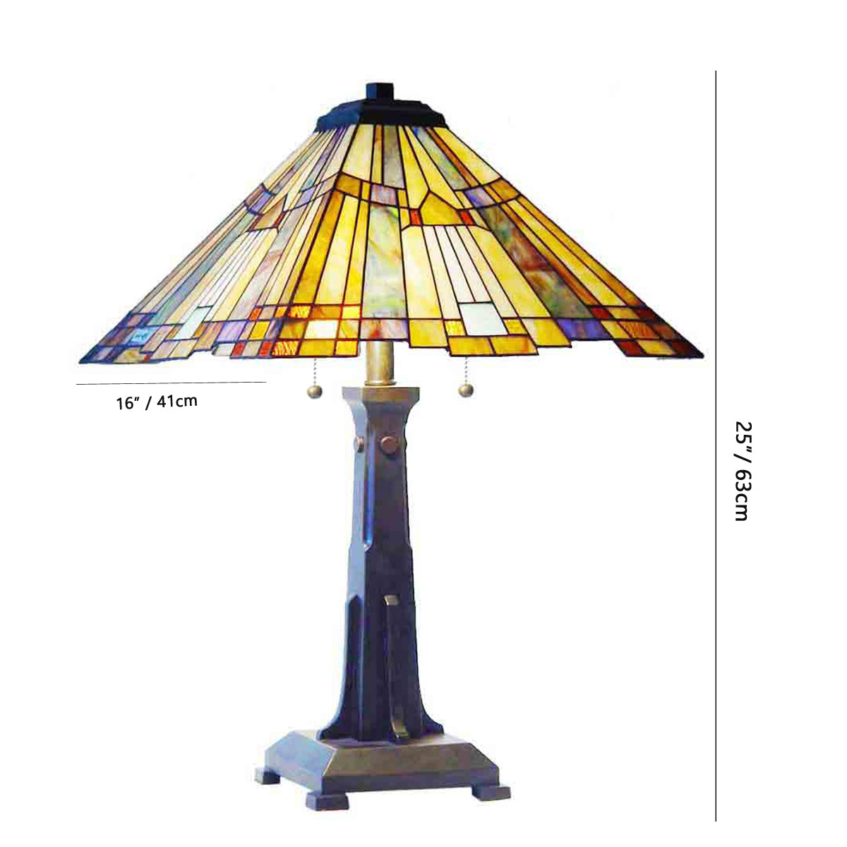 Palma Mission Style Tiffany Table Lamp, JM1628