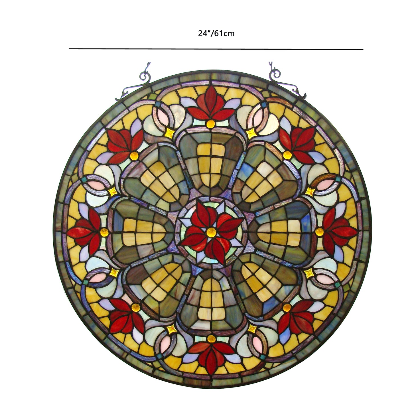 Caselina Tiffany Stained Glass Panel 24", JP22