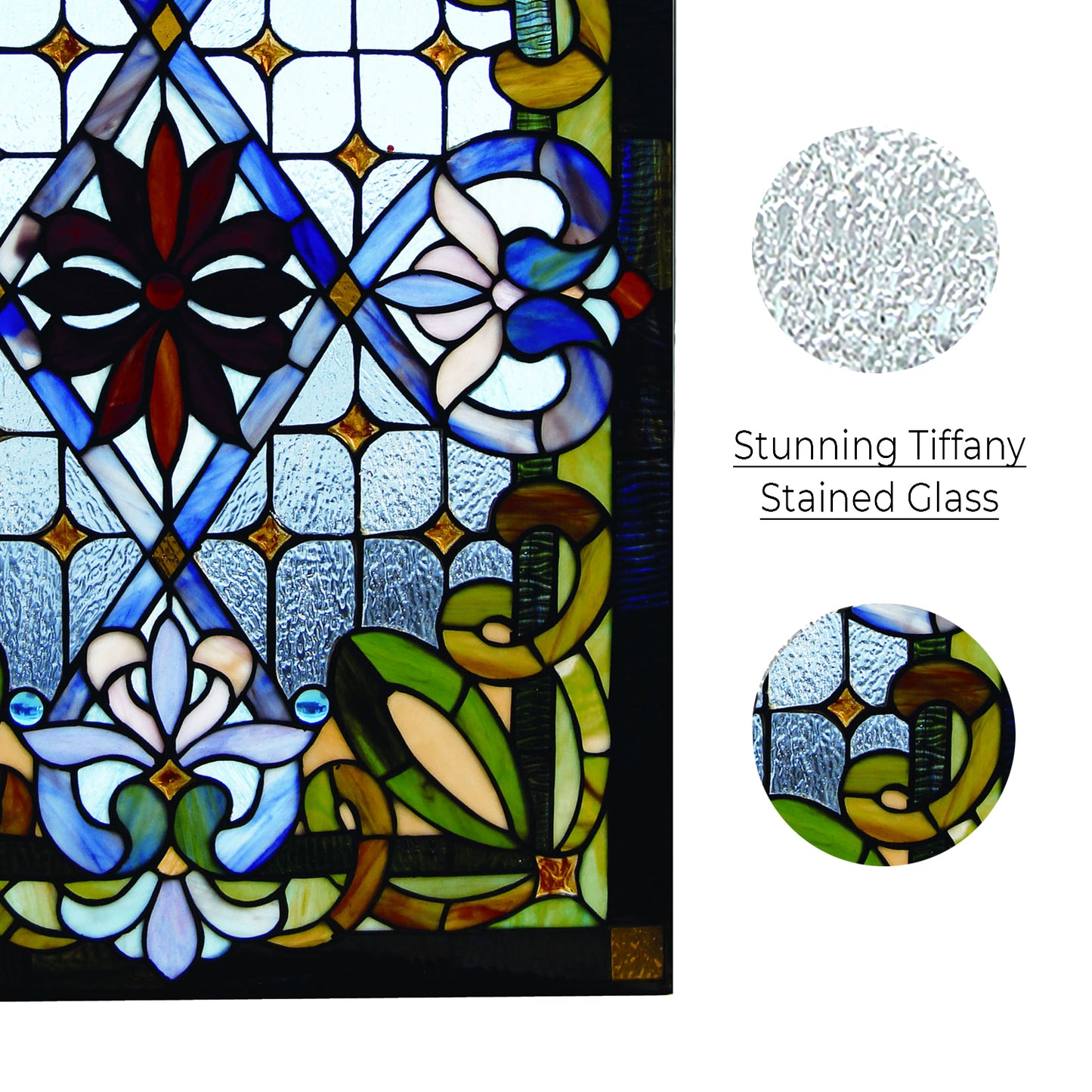 Petunia Stained Glass Hanging Window Panel, JP92