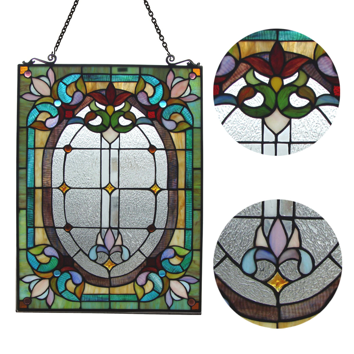 Pond Lily Tiffany Stained Glass Window Panel, JP93