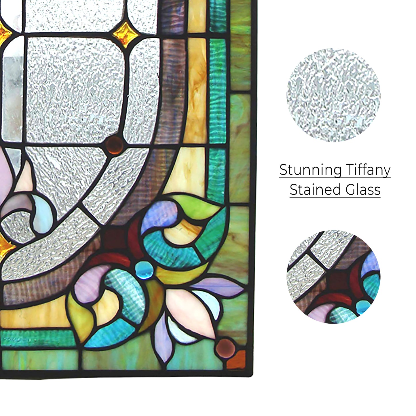 Pond Lily Tiffany Stained Glass Window Panel, JP93