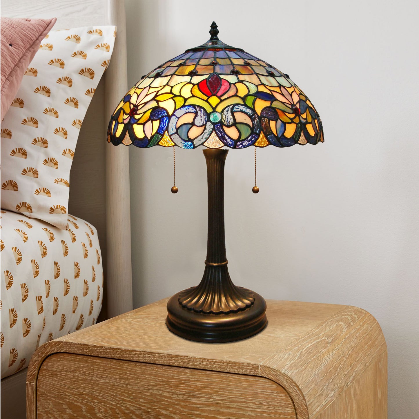 Trieste Tiffany Style Stained Glass Table Lamp, JT1684