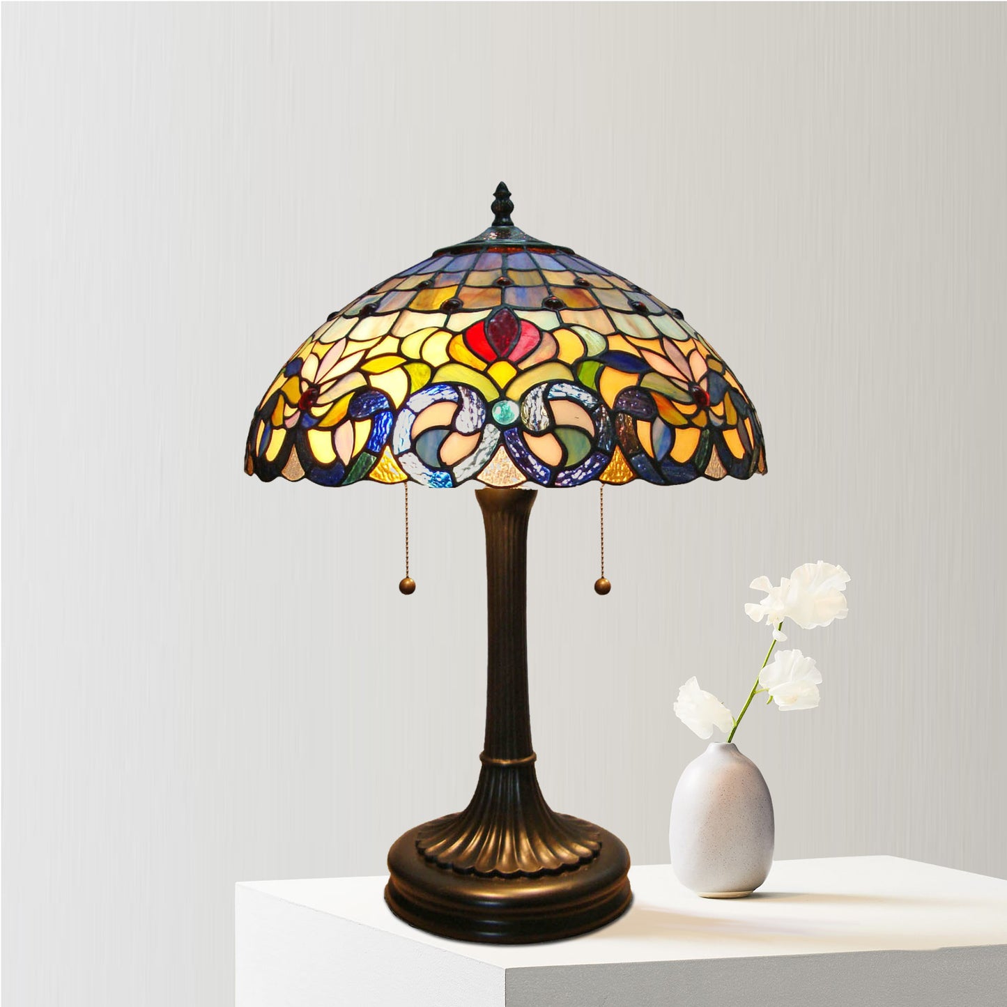 Trieste Tiffany Style Stained Glass Table Lamp, JT1684