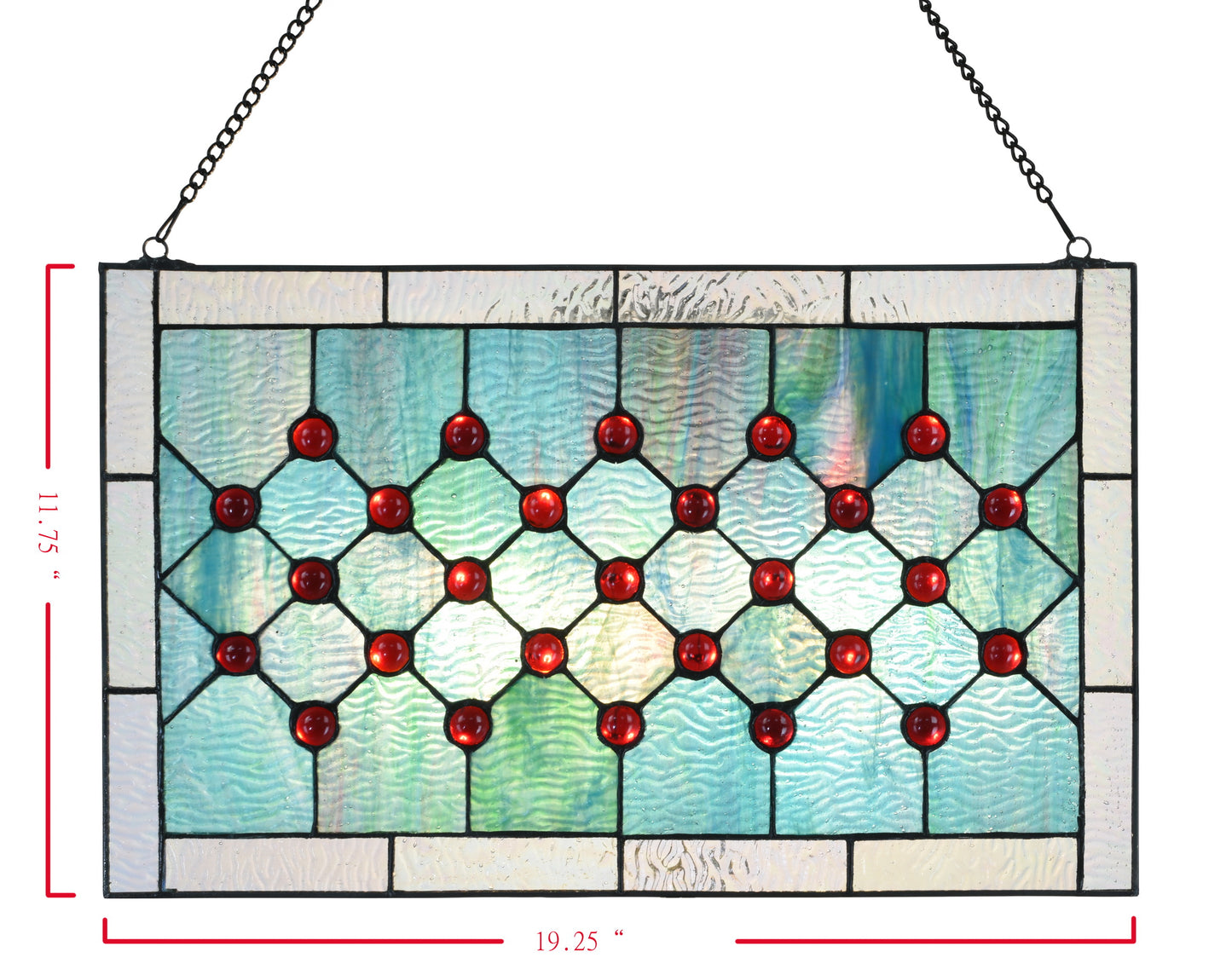 Ocean Gem Tiffany style Stained Glass Hanging Window Panel, KP204