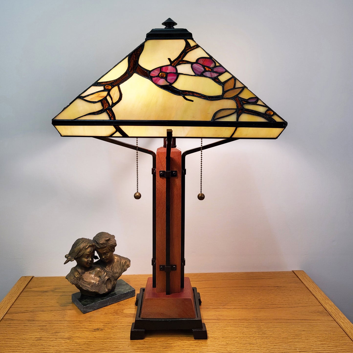 Cherry Blossom Mission Tiffany Style Table Lamp, M1698