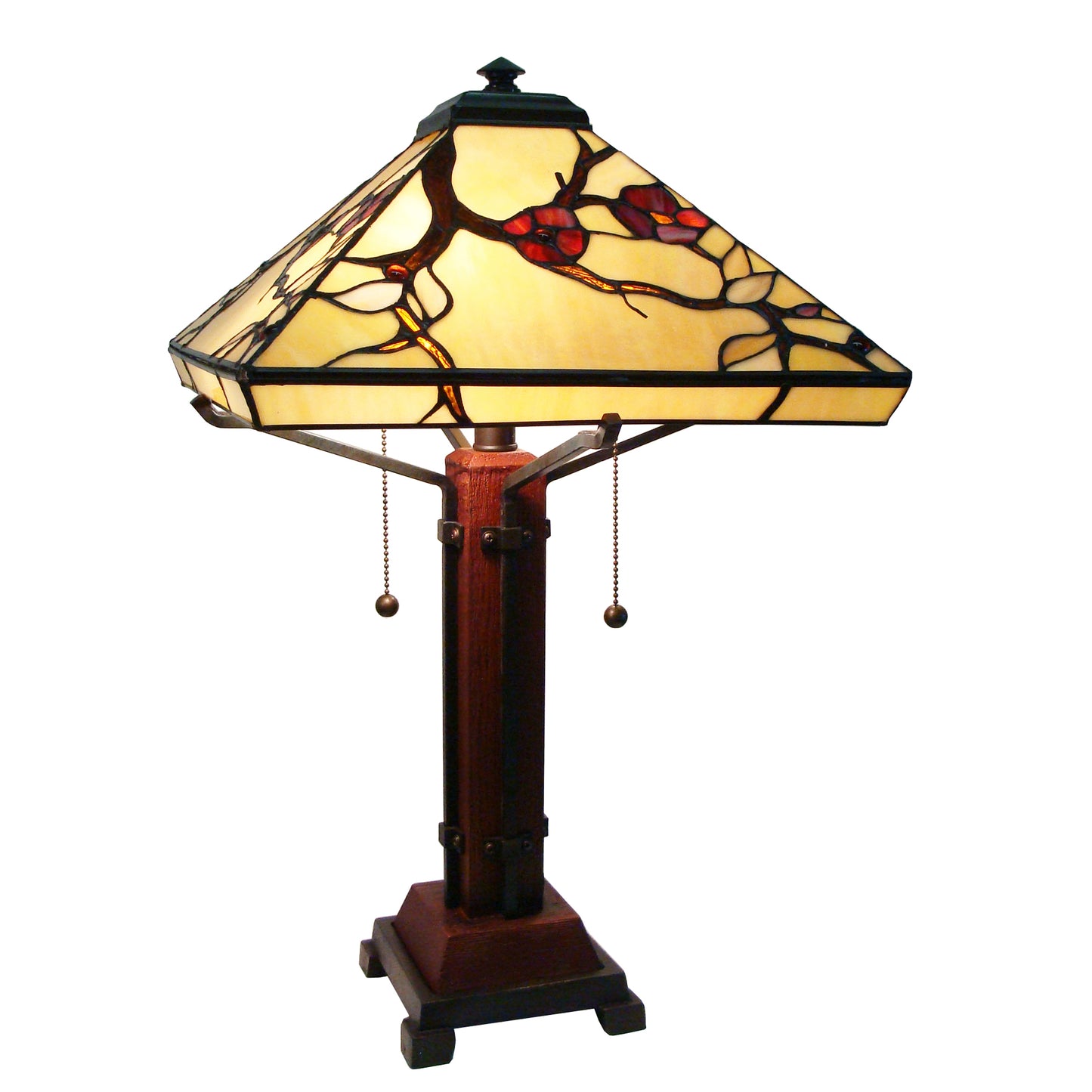 Cherry Blossom Mission Tiffany Style Table Lamp, M1698