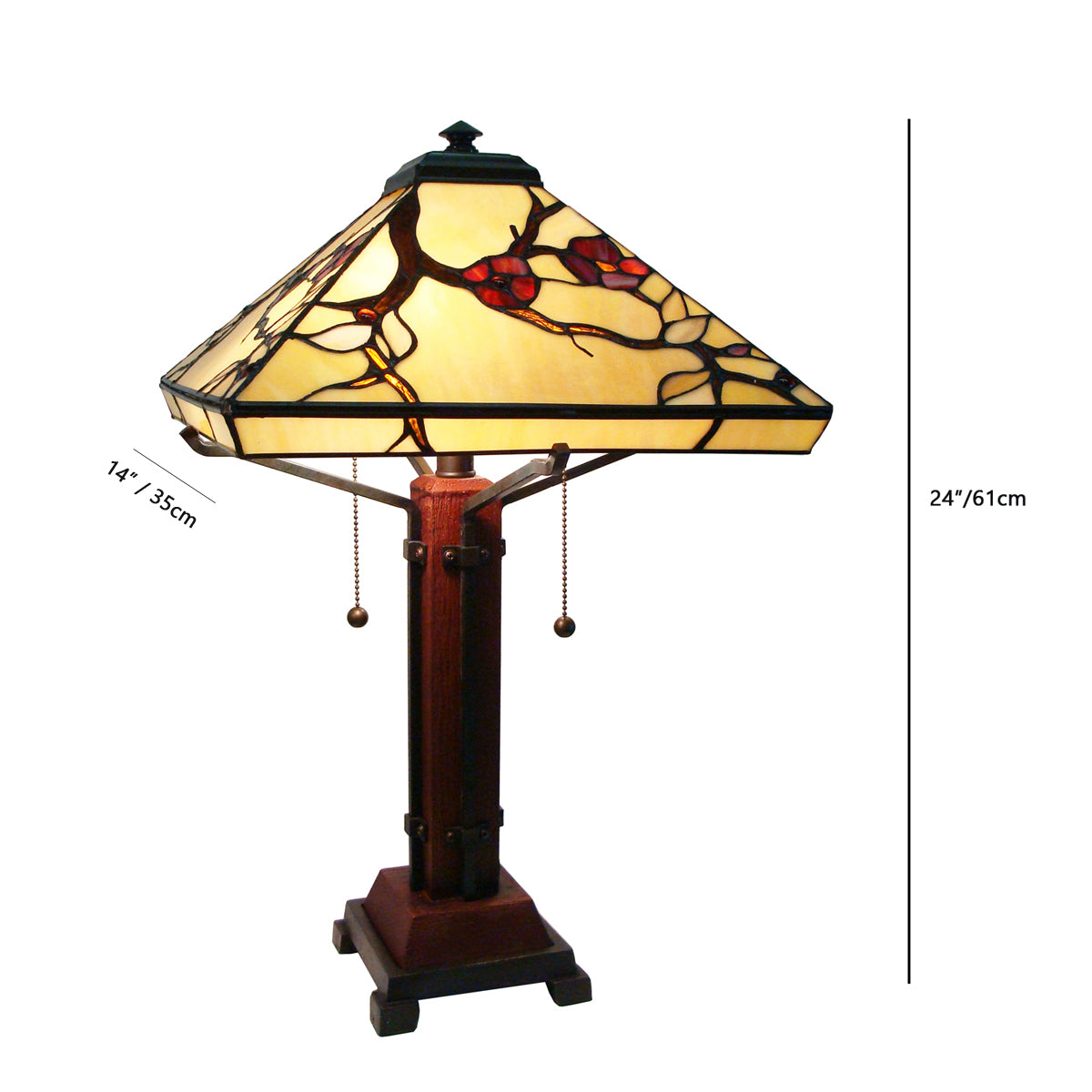 Cherry Blossom Mission Tiffany Style Table Lamp, M1698