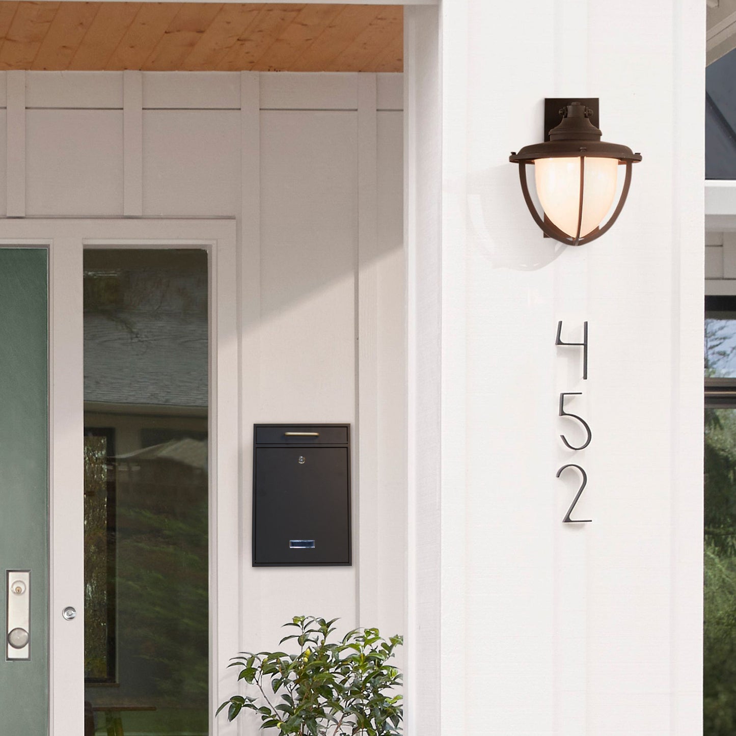 Valencia Wall Mounted Mailbox, Black Sand Grain, MA36a