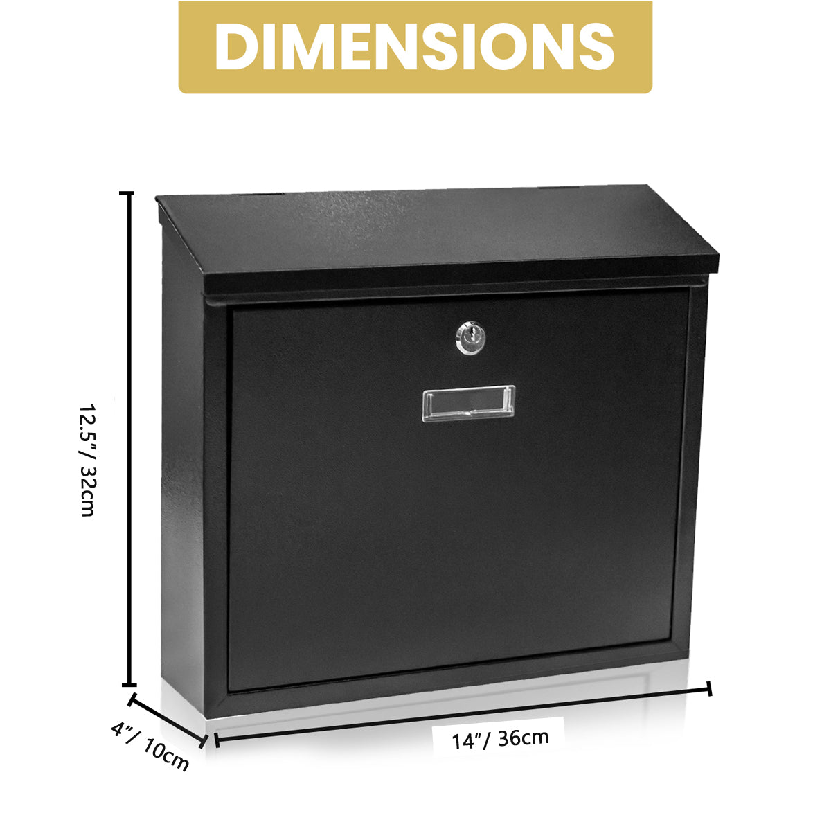 Fine Art Living Wall Mounted Locking Steel Mailbox - (MB08)