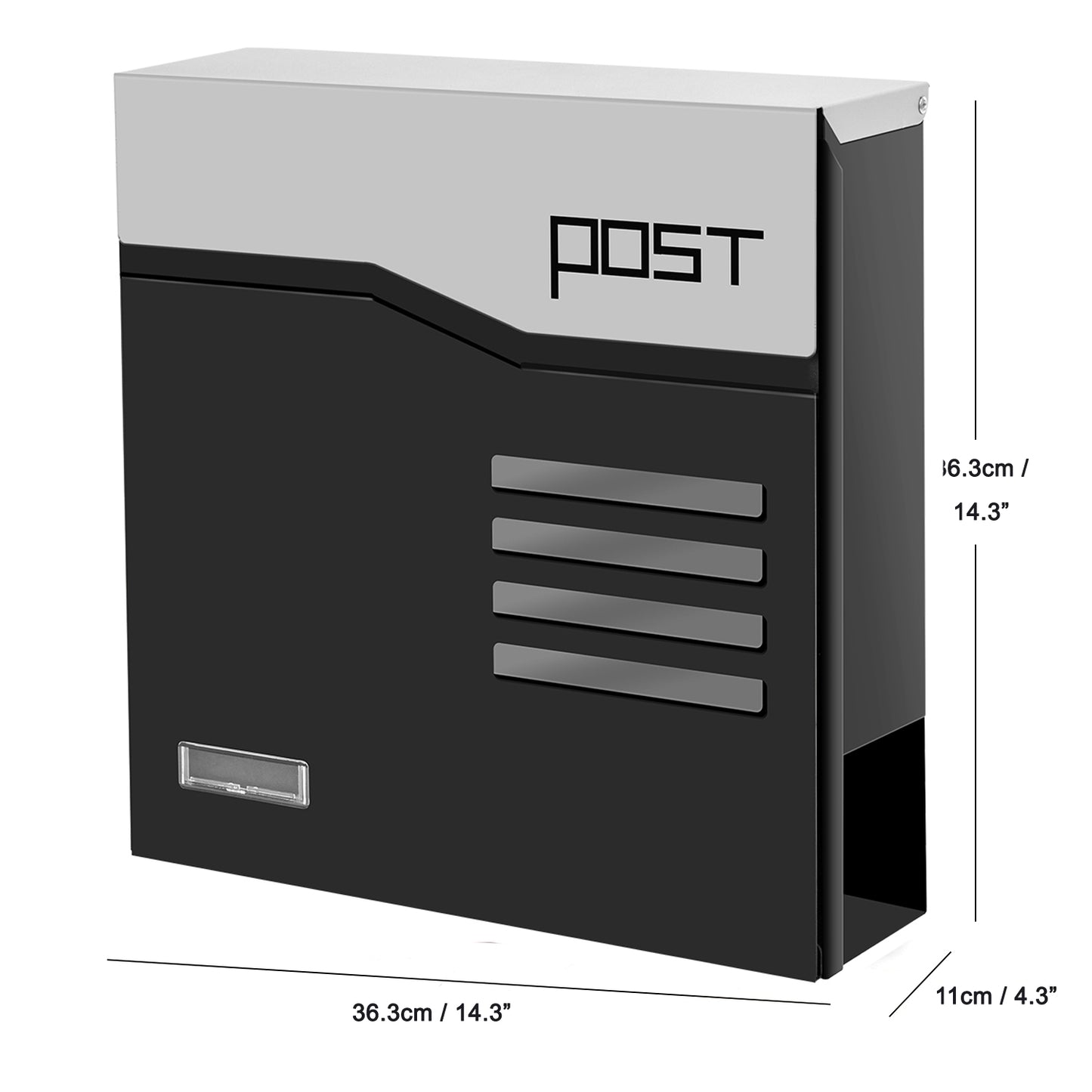 Wall Mounted Lockable Steel Mailbox, MD24