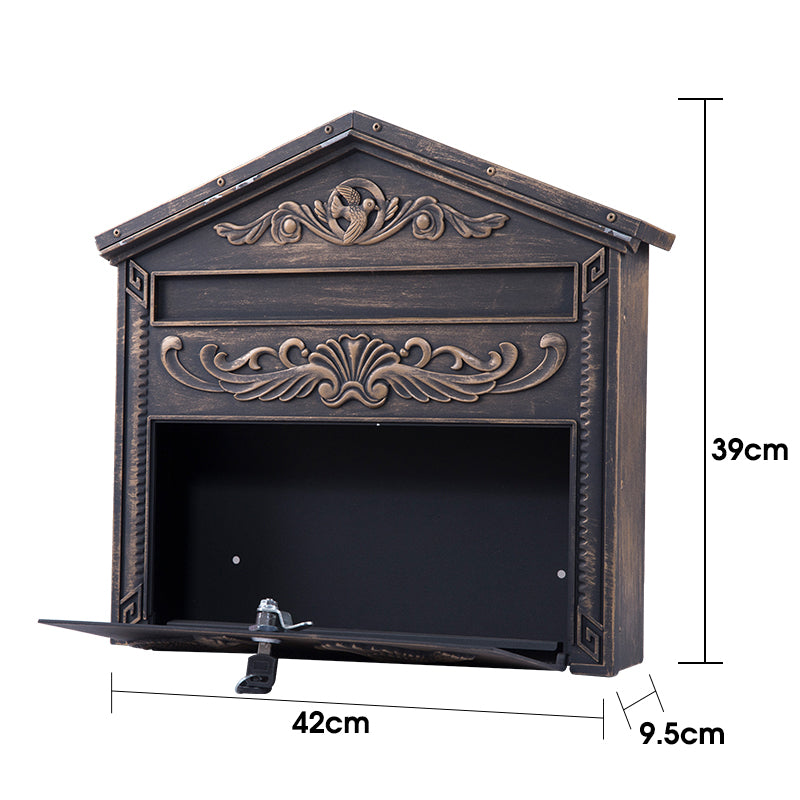 Messino Outdoor Secure Wall Mounted Locking Steel Mailbox, ME02
