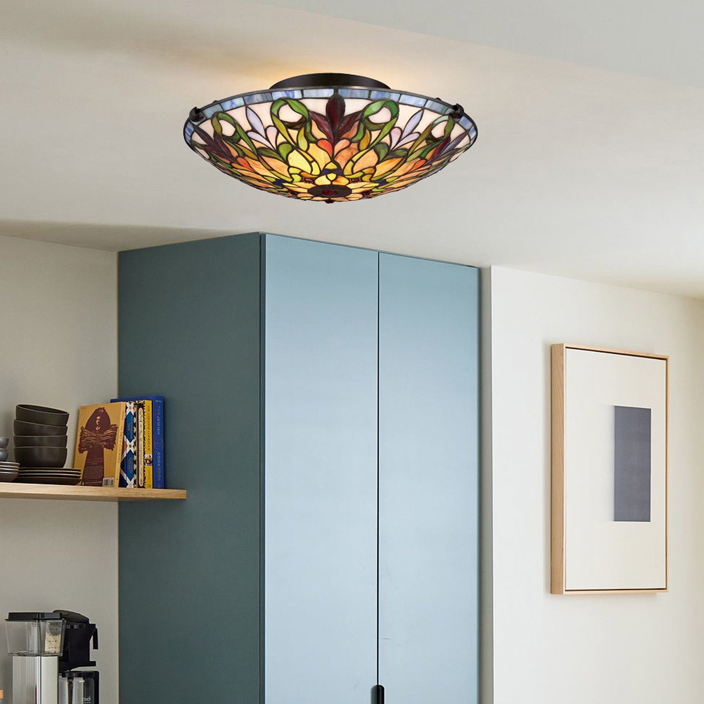 Angelia Stained Glass Ceiling Light, S1638
