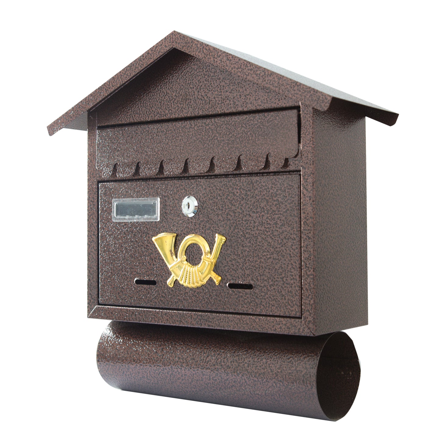 Lucerne Steel Wall Mounted Locking Mailbox, Bronze, SB15
