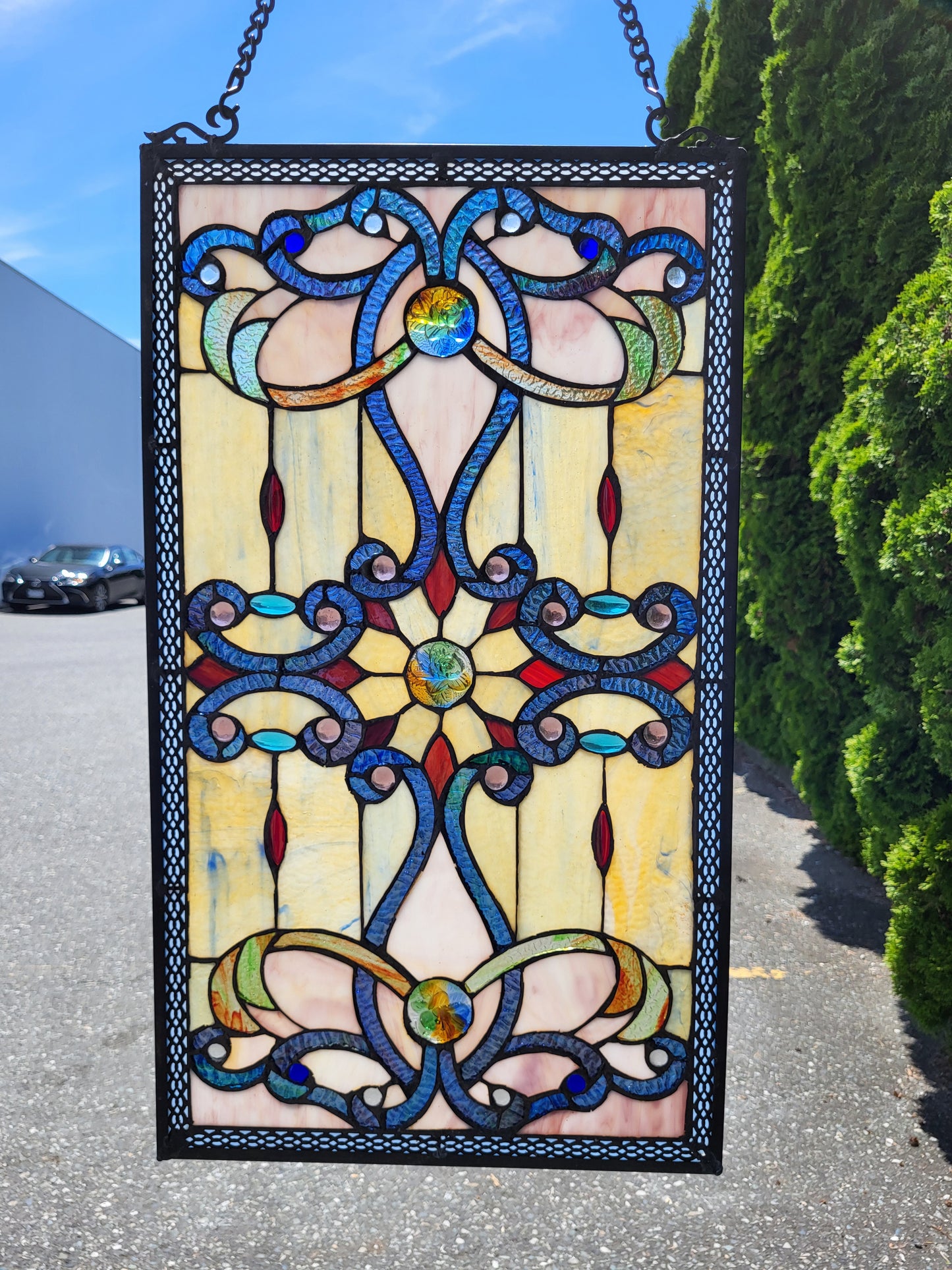 Dahlia Tiffany-Style Window Panel, P173