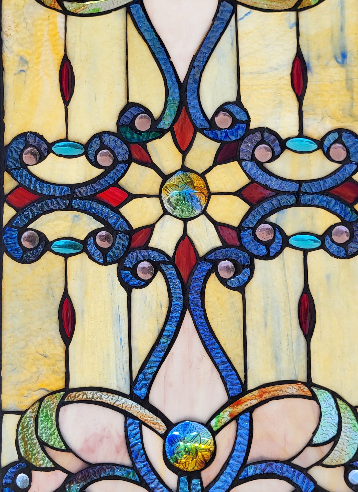 Dahlia Tiffany-Style Window Panel, P173