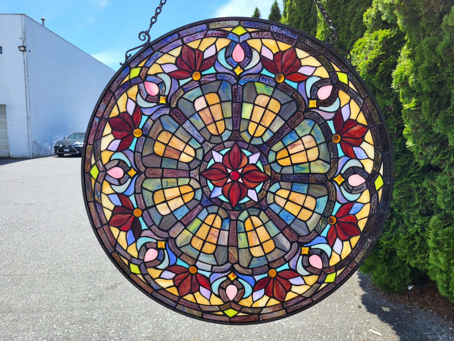 Caselina Tiffany Stained Glass Panel 24", JP22