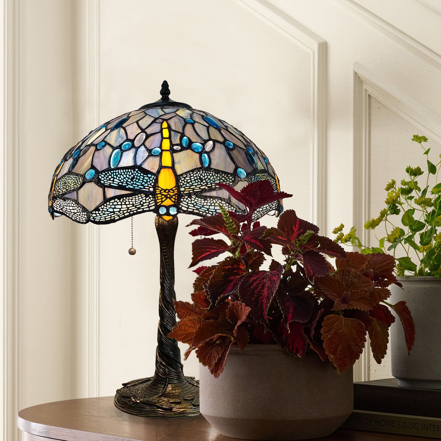 Tiffany Style Dragonfly Table Lamp - Blue T1694N