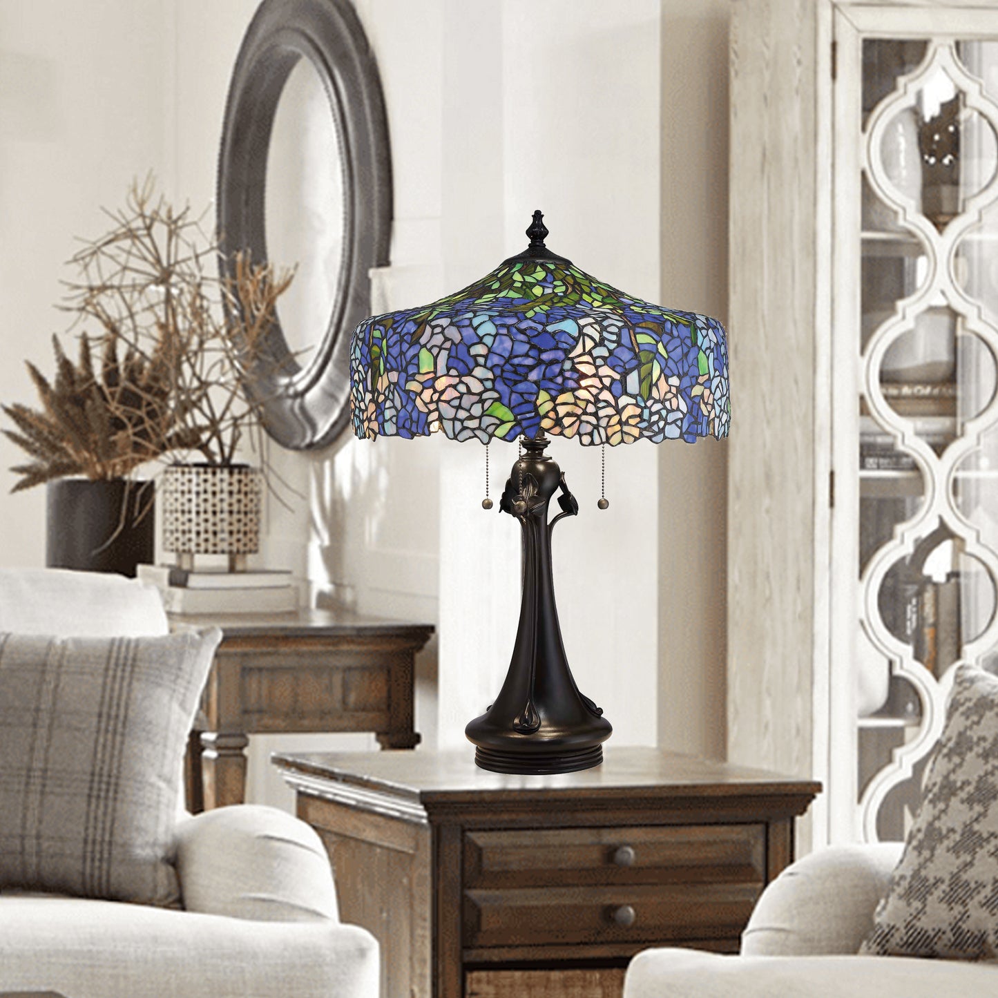 Wisteria Stained Glass Table Lamp, T1990