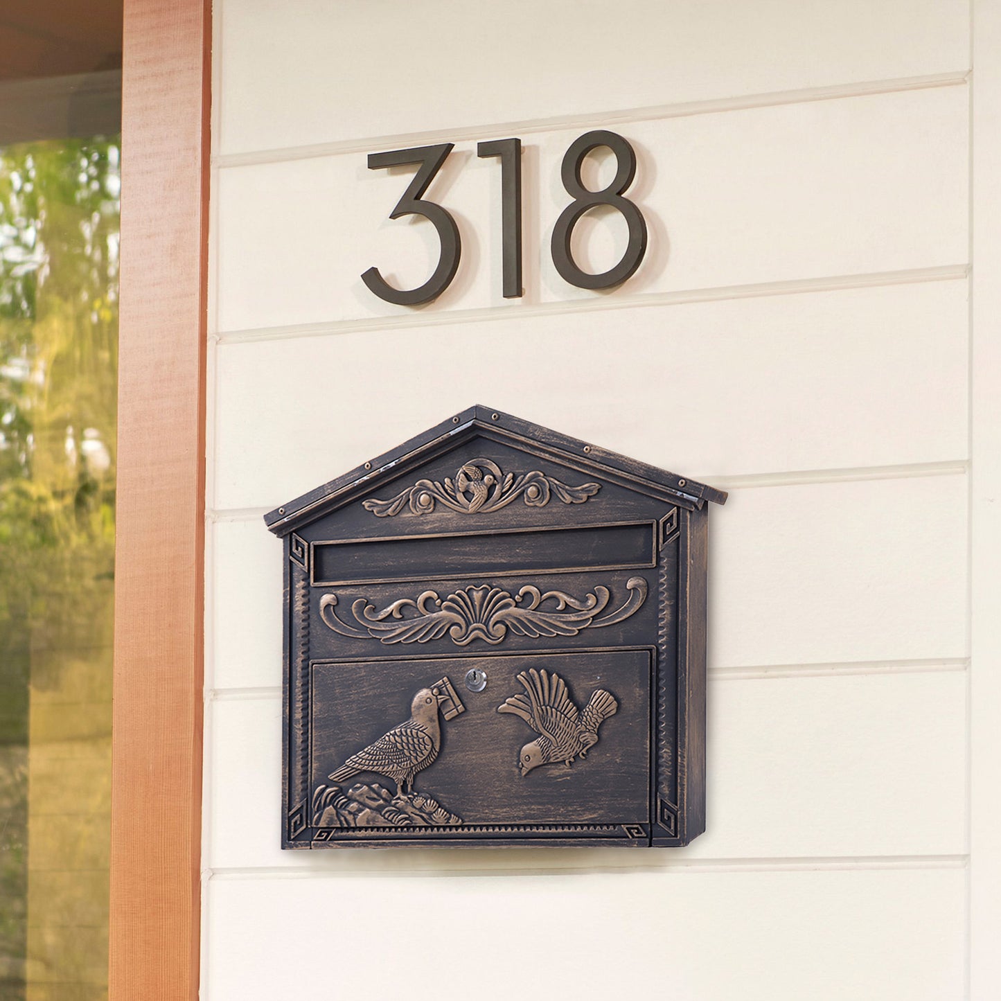 Messino Outdoor Secure Wall Mounted Locking Steel Mailbox, ME02