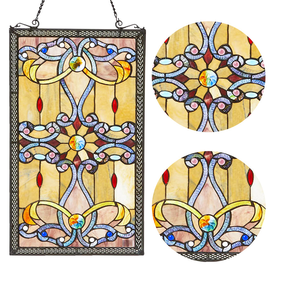 Dahlia Tiffany-Style Window Panel, P173