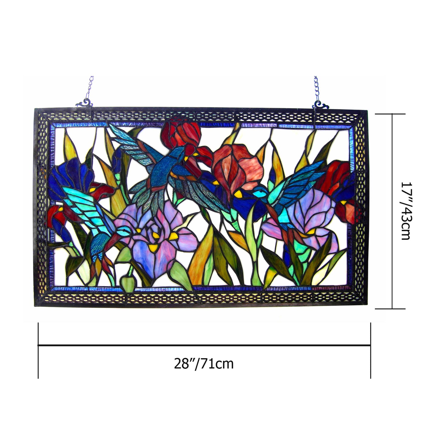 Flight of The Hummingbirds Stained Glass Window Panel, ZP488