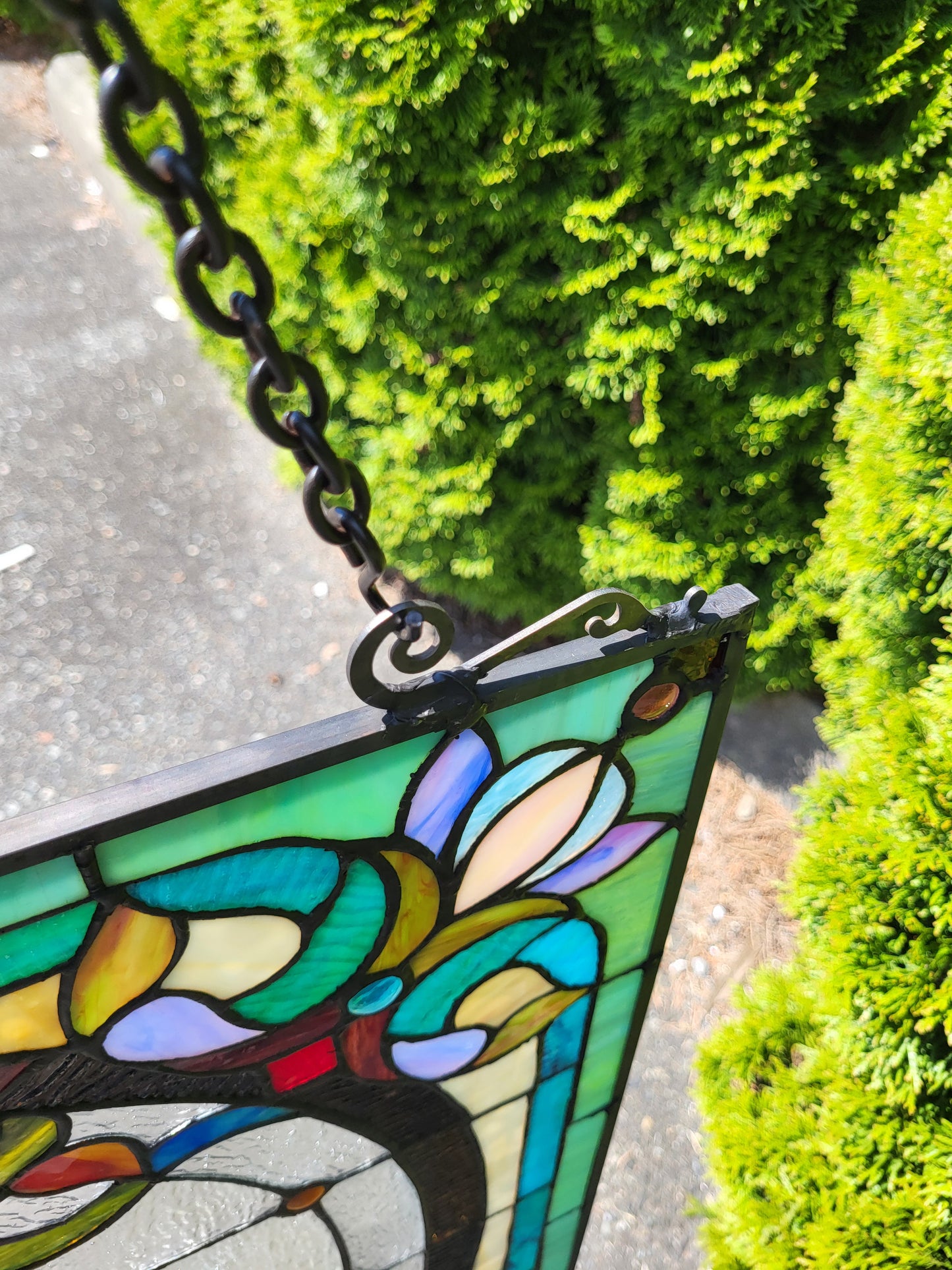 Pond Lily Tiffany Stained Glass Window Panel, JP93