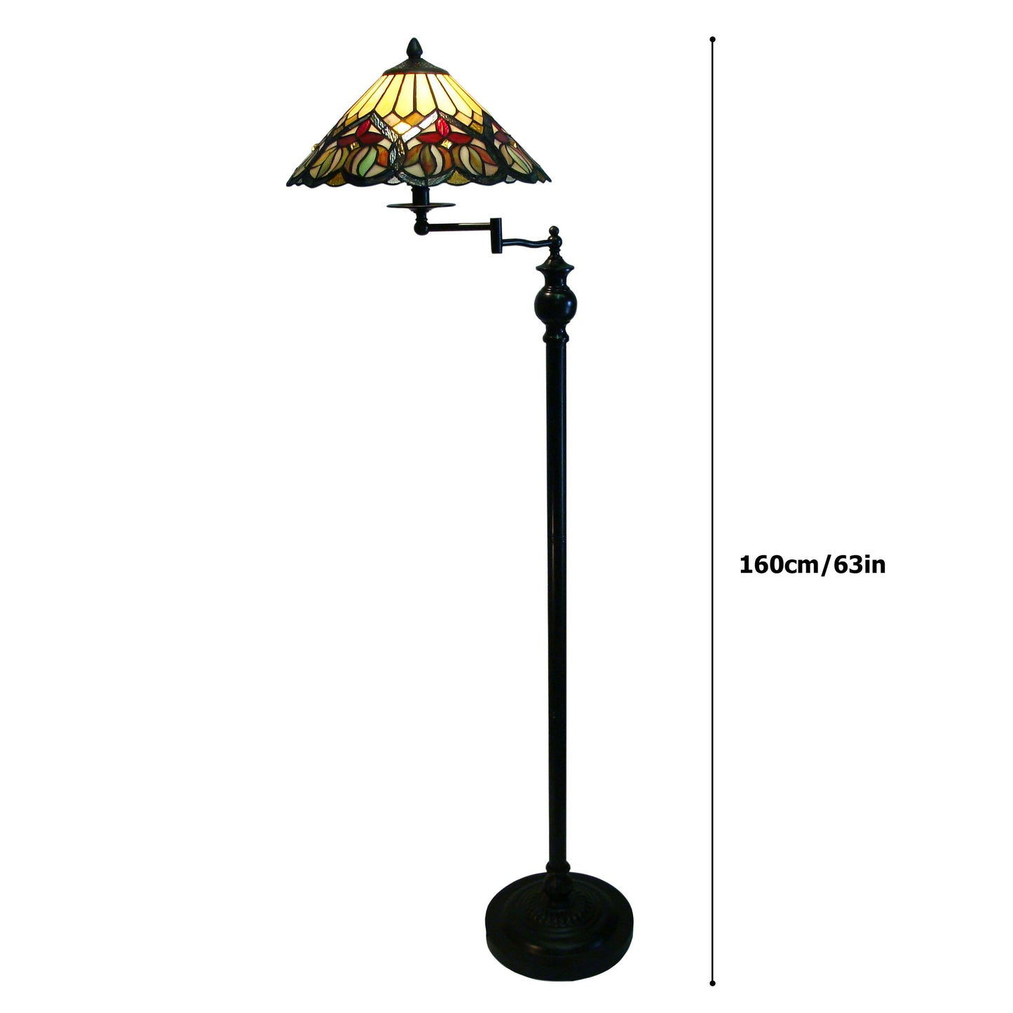 Venice Tiffany Style Floor Lamp with Swing Arm, F1423