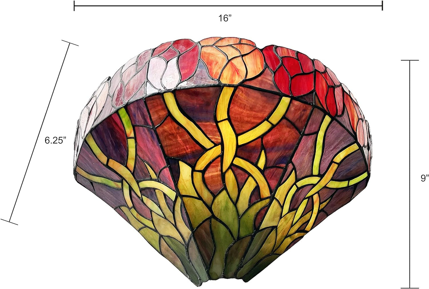 Wall Sconce, 16" L x 9" H x 6.3" W, Red/Green ZW1627