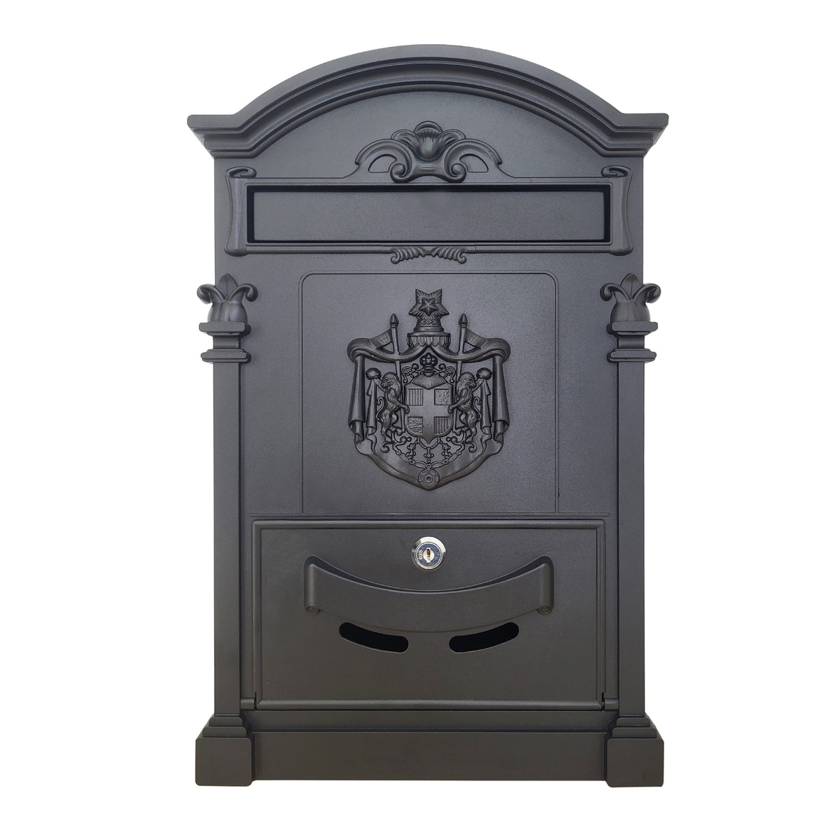 Barcelona Locking Cast Aluminum Mailbox, Matte Black, AB01L
