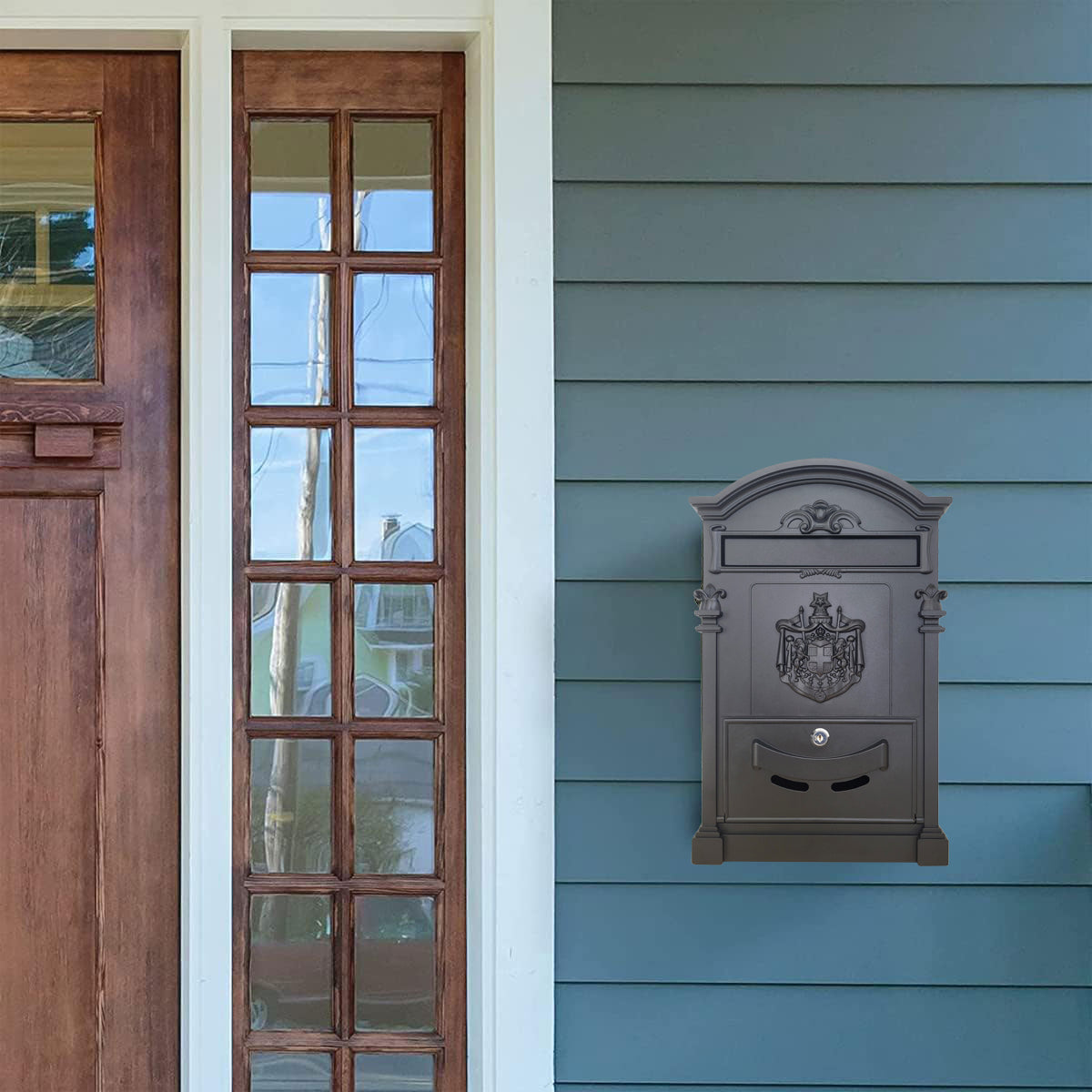 Barcelona Locking Cast Aluminum Mailbox, Matte Black, AB01L