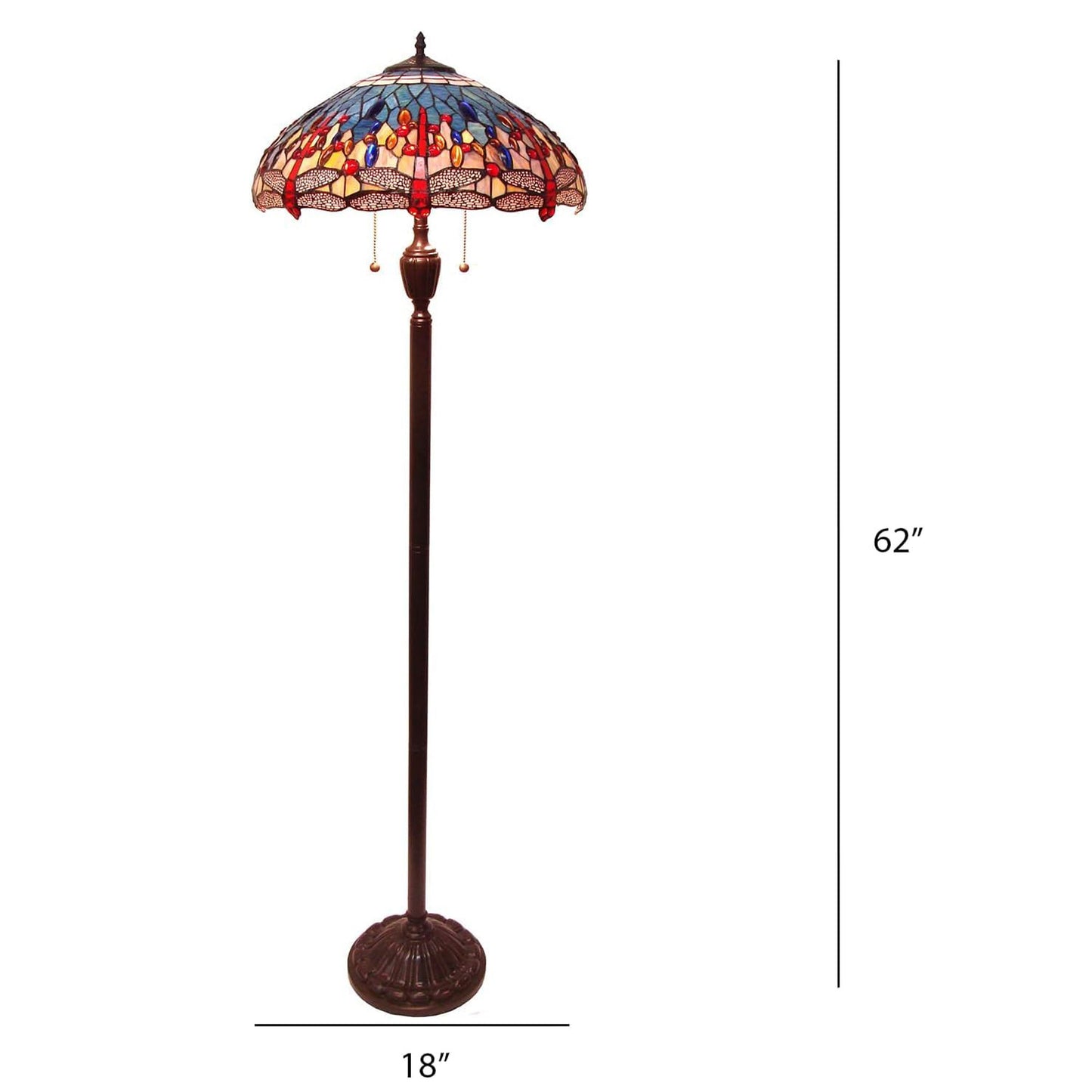 Stained Glass Tiffany Dragonfly Floor Lamp - F1894