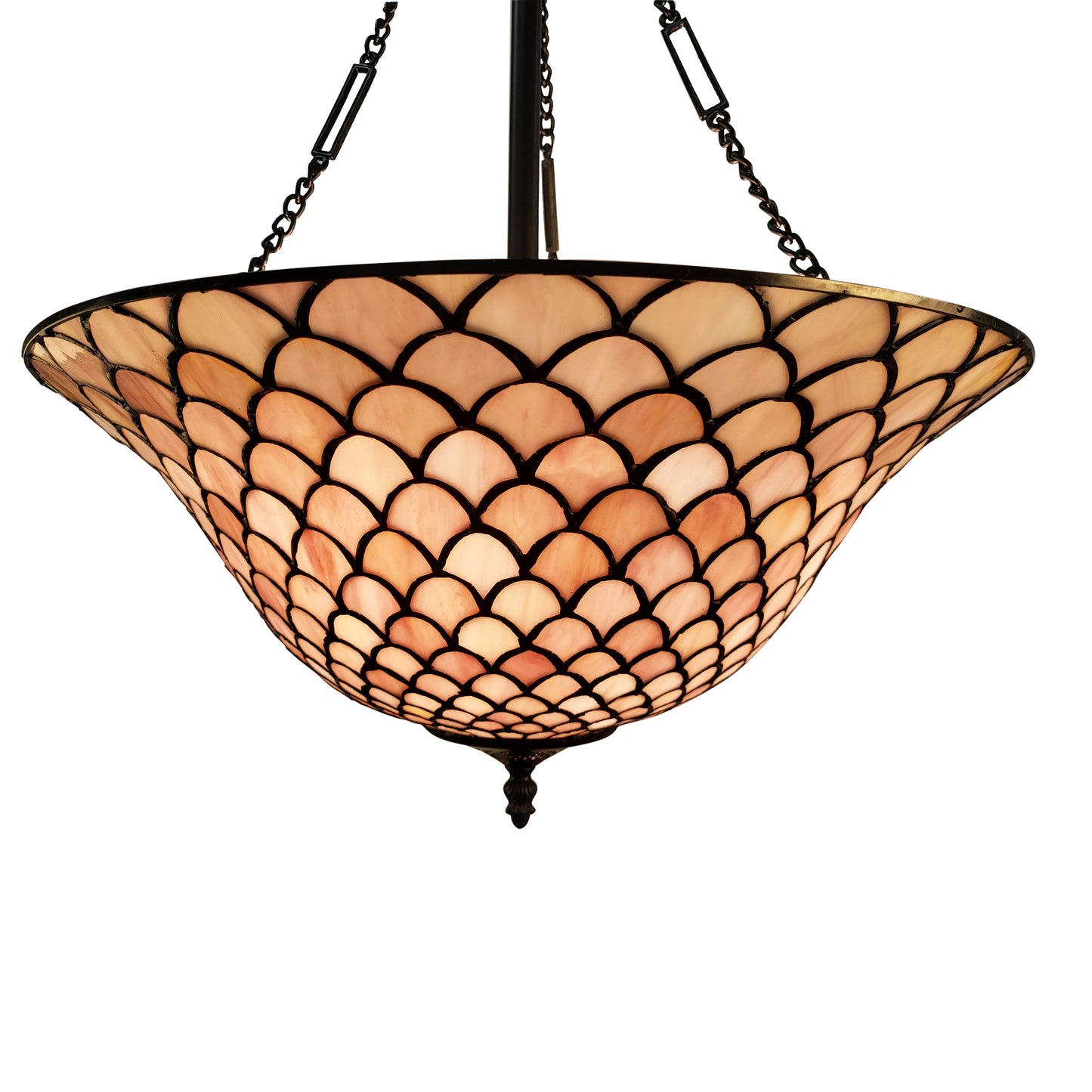 Tiffany Stained Glass Hanging Lamp in Vintage Bronze - H2016