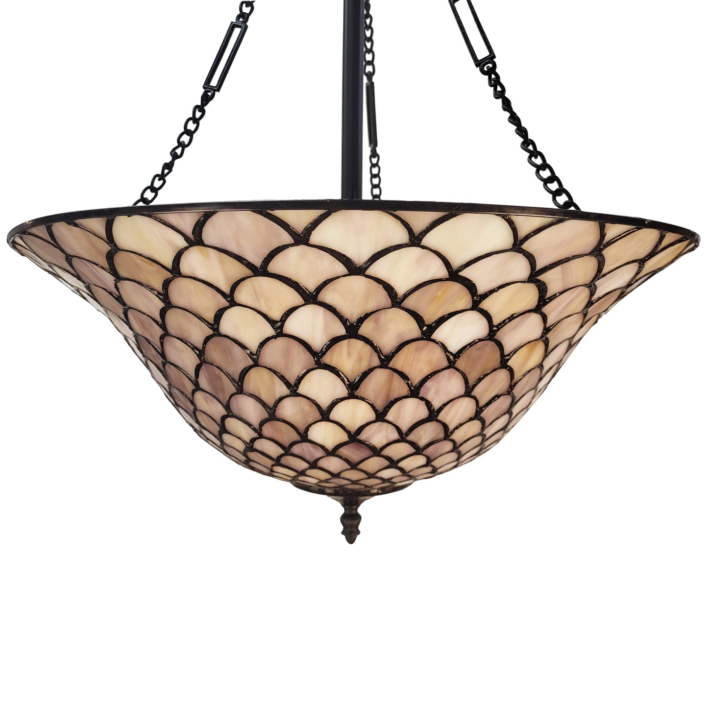 Tiffany Stained Glass Hanging Lamp in Vintage Bronze - H2016