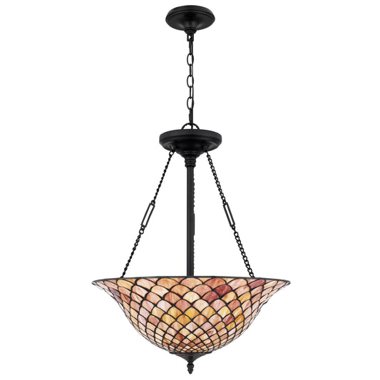 Tiffany Stained Glass Hanging Lamp in Vintage Bronze - H2016