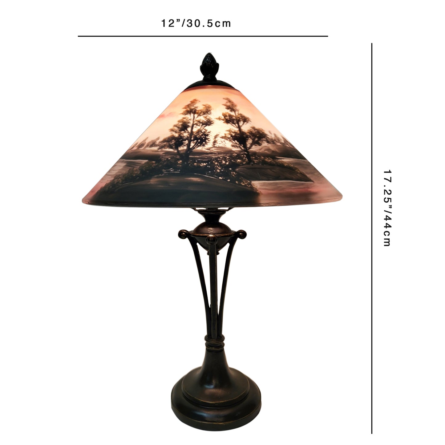 Hand Painted Handel Style Glass Table Lamp, HD1202