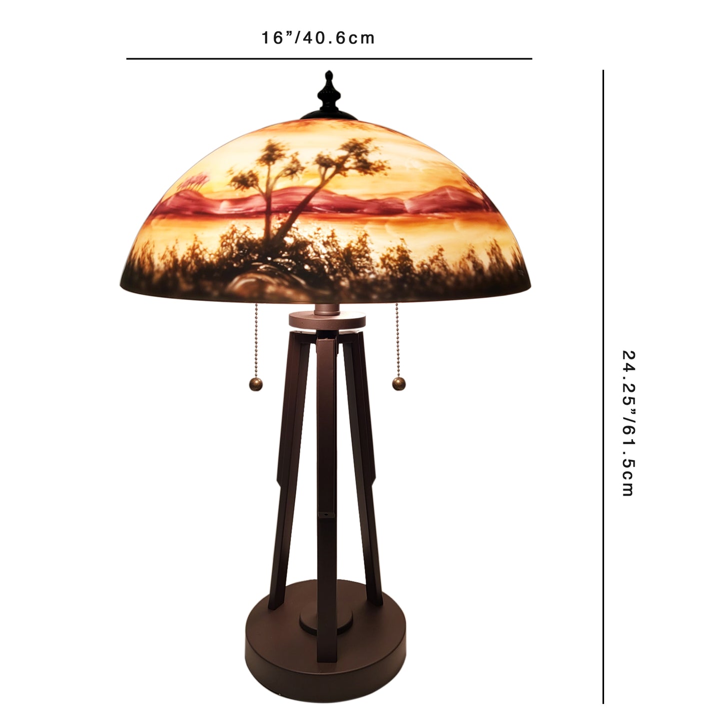 Hand Painted Handel Style Glass Table Lamp, HD1668