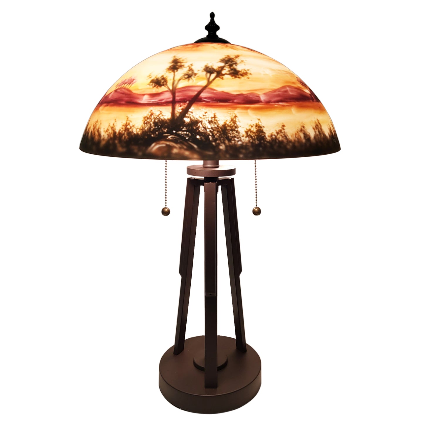 Hand Painted Handel Style Glass Table Lamp, HD1668