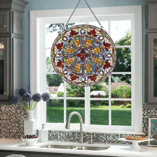 Caselina Tiffany Stained Glass Panel 24", JP22