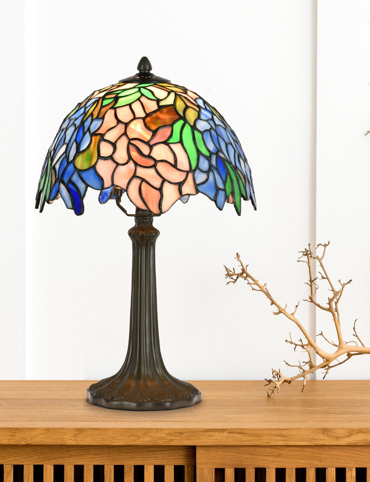 Hyacinth Tiffany Stained Glass Bedside Table Lamp, KT1012